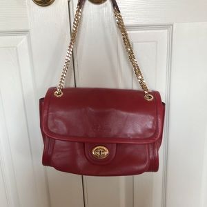 Red leather Coach purse